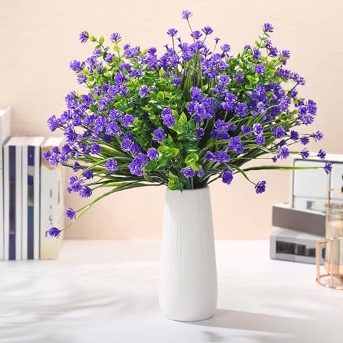 WILLBOND 12 Bundles UV Resistant Faux Flowers, Purple - Image 5