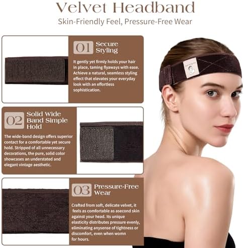 Dark Brown Wig Grip Band 2 Pack for Half Wig, Non Slip Velvet - Image 4
