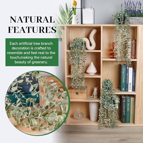 Der Rose 3Pcs Cozy Fake Eucalyptus Hanging Plants for Bathroom Wall Decor - Image 4