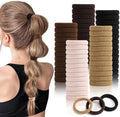SYGY Hair Tie, 100PCS Hair Ties for Thick Thin Hair, Seamless Cotton Hair Bands, No Damage for Women, Soft Hair Accessories Ponytail Holders, Brown Color by SYGY