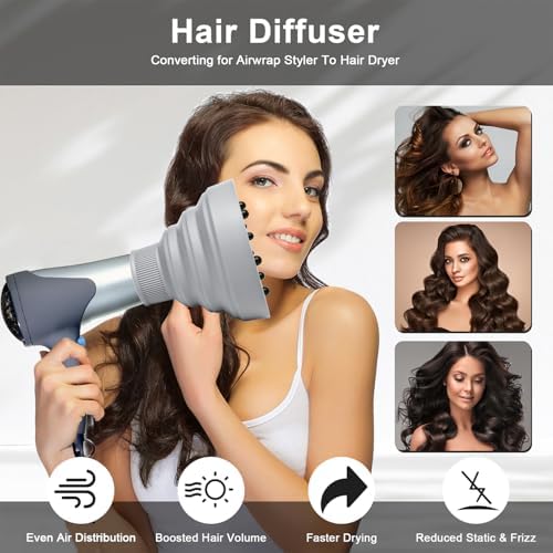 Universal Collapsible Hair Dryer Diffuser Attachment-Foldable Portable Travel and Easy Storage Fit Most Hair Dryers with Nozzle Diameter D-1.575Inch to 1.968 Inch (4-5cm)- Gray - Image 5