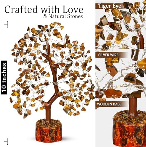YATSKIA Tiger Eye Crystal Tree, Birthday Gifts for Women, Mom & Sister, Handmade Gemstone Tree of Life, Boho Room, Shelf & Office Desk Decor, Housewarming Gift - Image 2