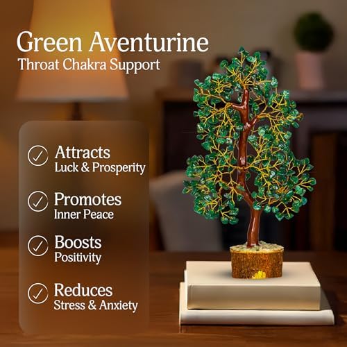 YATSKIA Green Aventurine Crystal Tree, Birthday Gifts for Women, Mom & Friends, Handmade Gem Tree of Life, Boho Room, Shelf & Office Desk Decor, House Warming Gifts - Image 3