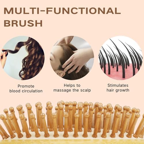 Bamboo Hair Brush – Scalp Massager for Hair Growth & Detangling - Image 3