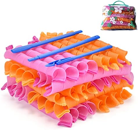 40pcs Heatless Spiral Hair Curlers for Long Hair - Heatless Curls Overnight 22inch Magic Hair Rollers No Heat Curlers for Women Kids by CEKEME