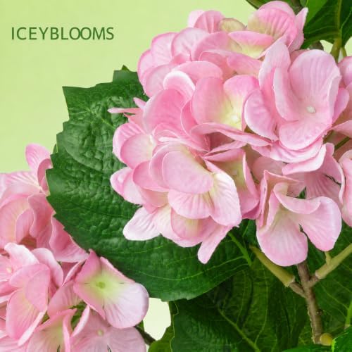 Faux Hydrangea Tree 2 Pack, 3FT Pink Artificial Flowering Plant - Image 2