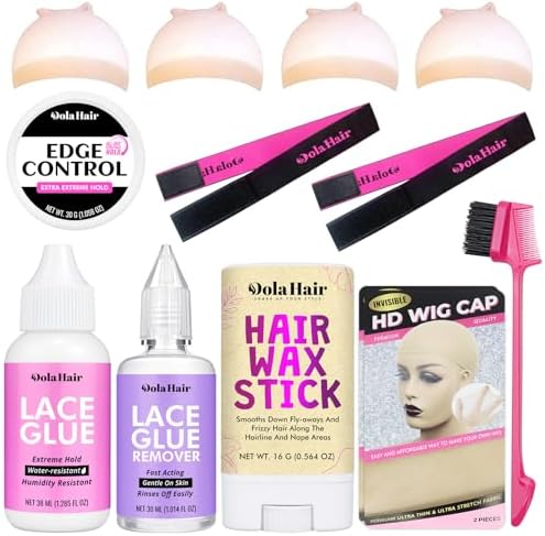 Dolahair Lace Wig Glue Kit - Waterproof Lace Front Adhesive for Wigs (Glue Kit-9pcs) by Dolahair