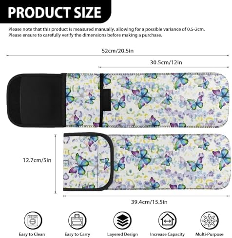 ZOUTAIRONG Hair Dryer and Curling Iron Travel Case for Travel Gym Curling Iron Holder Neoprene Curling Iron Bag Heat Resistant Flat Iron Case Curling Iron Holder Hot Tools Travel Bag Butterfly Pattern - Image 3