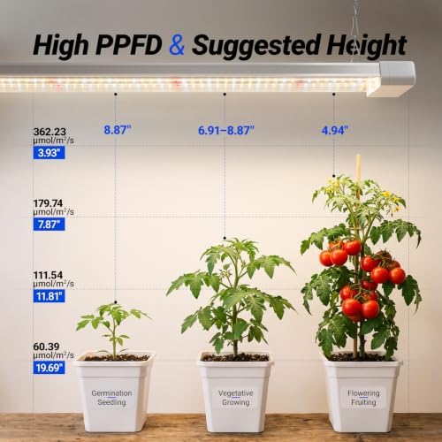 Barrina TX-S50 4FT LED Grow Light, 50W Full Spectrum with Timer, 4 Packs - Image 4