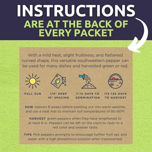 Organic Hot Pepper Seeds Variety Pack - 8 Individual Packs - 2026 Season - Habanero, Jalapeno, Cayenne, Anaheim and More! for Indoor & Outdoor Planting (Non-GMO, Certified Organic) - Image 5
