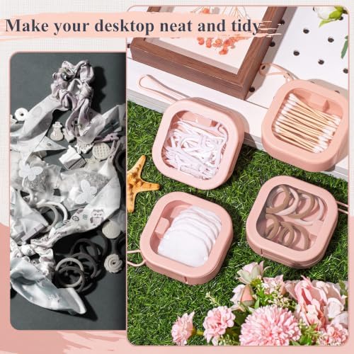 Kathfly 4 Pcs Hair Tie Organizer Travel, Stackable, Pink - Image 6