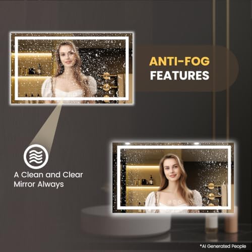 LOAAO 68"X36" LED Bathroom Mirror with Lights, UL Listed - Image 4