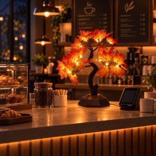 Tabletop Bonsai Light Tree with Decorative Branch - Image 4
