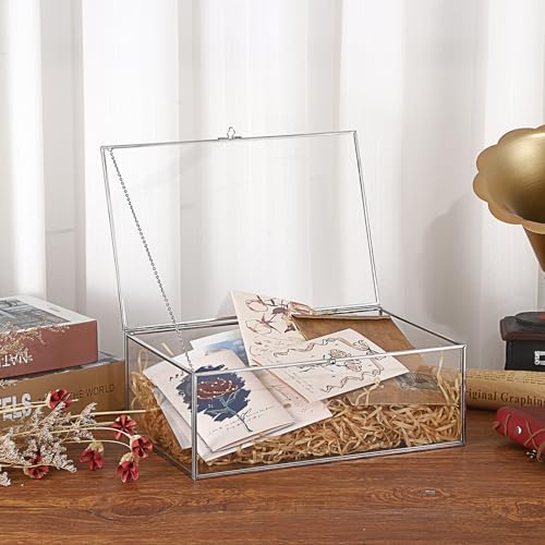 Hipiwe Vintage Glass Box with Lid Clear Jewelry Display Organizer, X-Large - Image 3