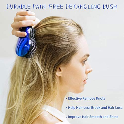 79STYLE 3pcs Knot Free Detangling Brushes for Kids' Curly Hair - No Tangles for Girls and Toddlers (Size 7.4 Inch - Gold) - Image 2