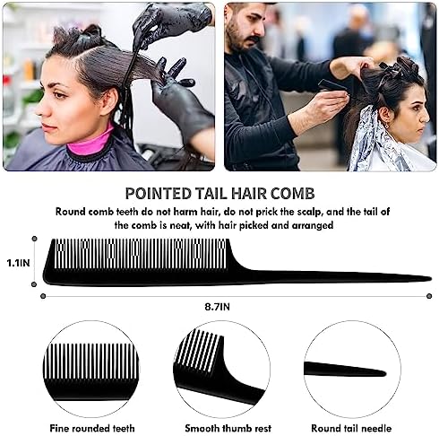4pcs Curly Hair Brush Set for Adult & Kids Wet or Dry, Detangling Brush for 3/4ABC Hair with Wide Tooth Comb (4, Black) - Image 6