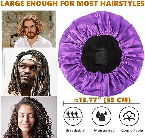 Bonnet for Men Satin Hair Bonnet for Sleeping Women Silk Hair Sleep Cap - Image 3