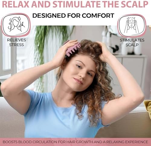 Fiora Naturals Scalp Massager Shampoo Brush, Silicone Scrubber, BPA Free - Image 5