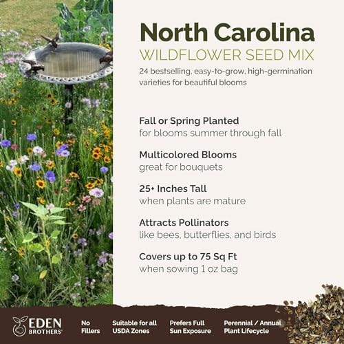 Eden Brothers North Carolina Wildflower Mixed Seeds for Planting, 1 oz - Image 2
