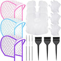 Boao 3 Sets Highlight Cap Sets, Highlighting Caps for Hair, Dye Bleach Cap With Hole And Hook, Dye Kit for Hair Frosting, Highlighting, Color Accessories (Assorted Colors) by Boao