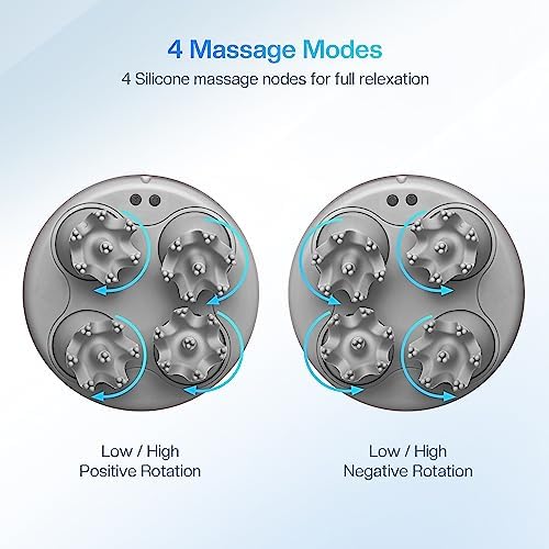 COMFIER Electric Scalp Head Massager with 4 Soft Silicone Massage Heads, Portable Hair Massager for Hair Growth, Relieve Stress, Head Scratcher for Deep Relaxation, Dog Cat Massager, Gray - Image 7