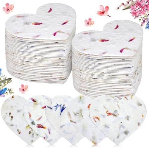 Dunzoom 50 Pcs Plantable Seed Paper Tags Wildflower,Heart by Dunzoom