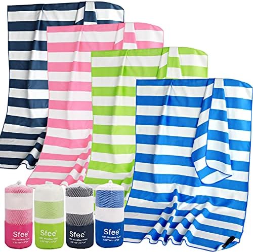 Sfee 2 in 1 Microfiber Beach Towel, Quick Dry Towel Travel Camping Towel Super Absorbent Compact Lightweight Sports Gym Towels Set for Beach, Gym, Hiking, Pool, Backpacking, Bath, Yoga by Sfee