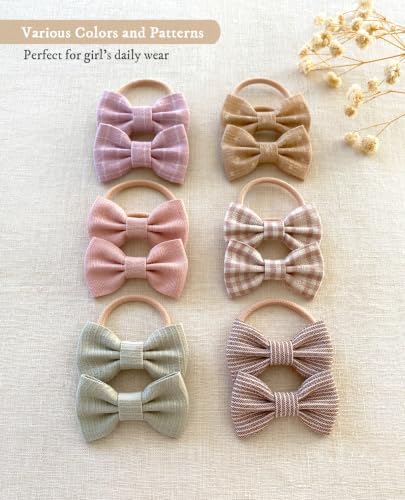 Cherssy Baby Girl Hair Ties with Bows, 24pcs Toddler Elastic Hair Bands - Image 2