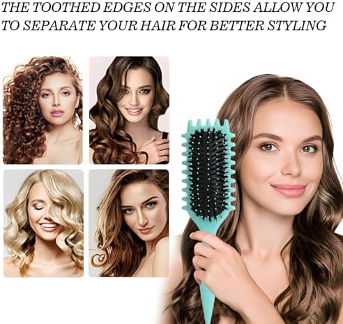 Curly Hair Brush, 2025 Curly Hair Products Curl Defining Brush, Bounce Defining Hair Shaping for Women Men,Green - Image 2