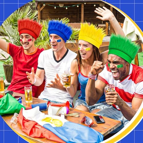 JATEBI 4 Pack Hairy Headband Crazy Hair Wigs with Stickers - Image 4