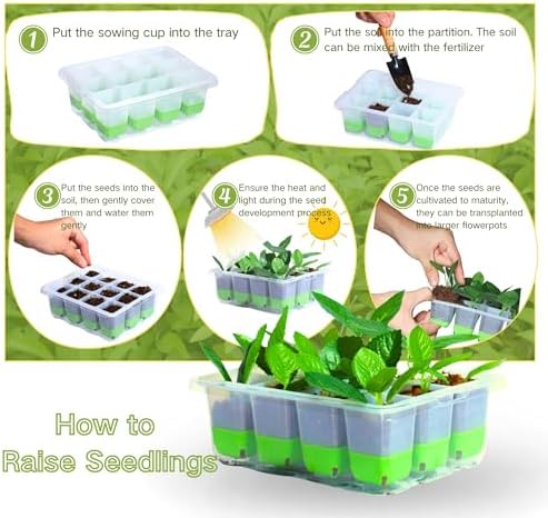 5 Pack 60-Cell Flexible Silicone Seed Starter Trays for Easy Transplant - Image 4
