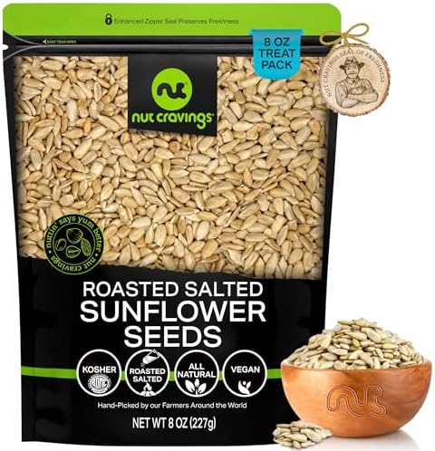 NUT CRAVINGS - Roasted Salted Sunflower Seeds Kernels to eat (8oz - 1 Pack) by NutCravings%C2%AE