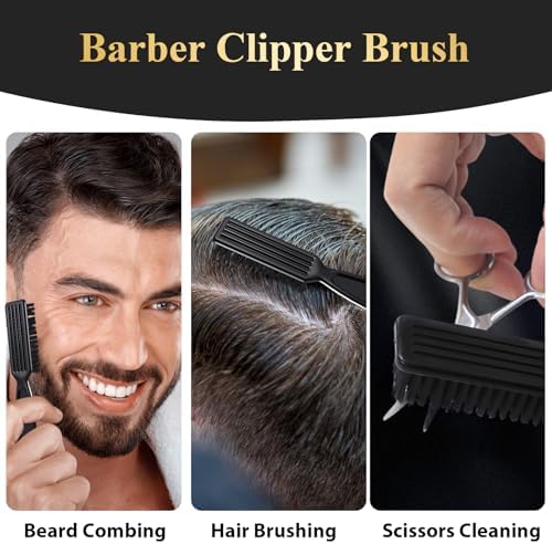 HEYMKGO Barber Comb,14PCS Hair Cutting Comb Set, Professional Salon Fine and Wide Tooth Comb, Barber Clipper Brush Duster Brush, Hair Clips, Rat Tail Teasing Combs for Styling - Image 6
