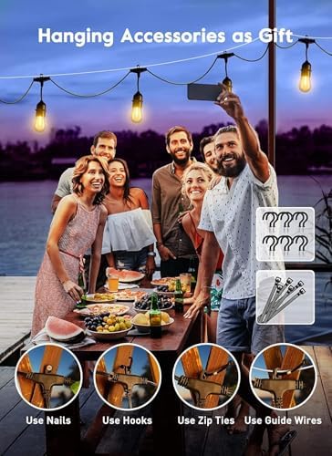 Brightown 55FT Solar String Lights Outdoor, 16+1 Shatterproof LED Lights - Image 5
