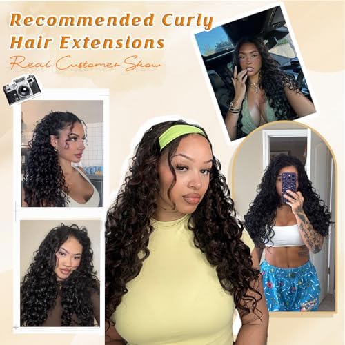 Vigorous Curly Clip In Hair Extensions,4PCS 16 inch Thick Curly Hair Extensions Lace Weft Clip Ins Invisible Natural Synthetic Hairpieces for Women,Light Brown(Z1#) - Image 6