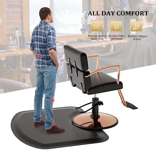 OmySalon Salon Mat for Hair Stylist Anti Fatigue, Thick Barber Chair Mats with Round Cutout Hair Salon Mats for Hairdresser Standing, Barbershop Beauty Spa Hairdressing Equipment - Image 3