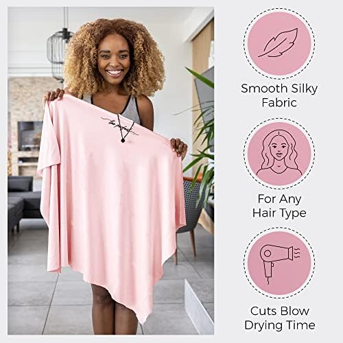 Microfiber Hair Towel Wrap for Women – Large Fast Drying Hair Towel with Patented Clip – Anti-Frizz, Super Absorbent, Silky Smooth Microfiber – Plopping Hair Wrap for Curly, Wavy & Straight Hair - Image 5