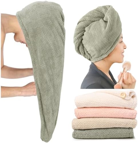 ROLSHOL 4 Pack Extra Large Microfiber Hair Towel Wraps for Women by ROLSHOL