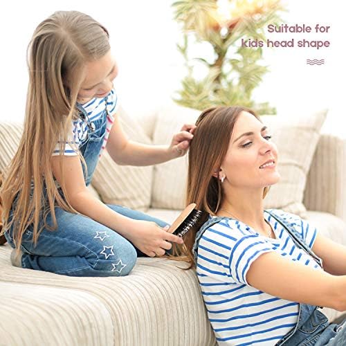 URTHEONE Mini Boar Bristle Hair Brush Small Travel Pocket brush for Women - Image 2