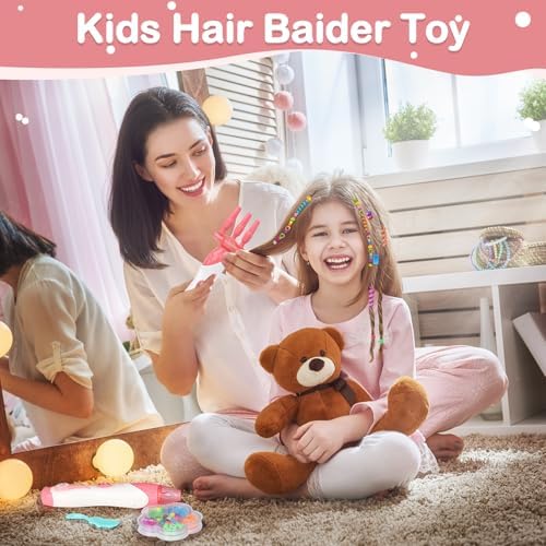 kidzkube Hair Braiding Machine – DIY Hair Salon Toys for Girls with Braider, Beads & Accessories, Kids Hair Styling Tool Toy Set for Girls 3 4 5-12 Years Old - Image 5