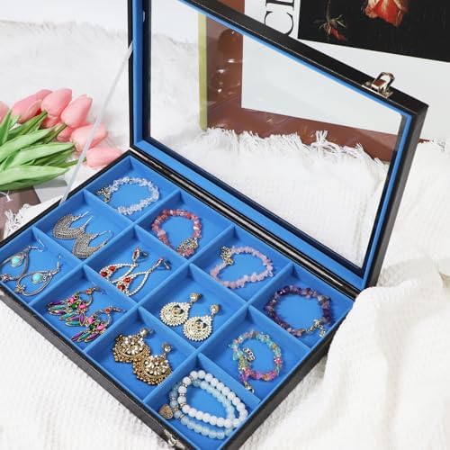 Stratalife 12 Grid Bracelet Jewelry Box, Bangle Holder Organizer with Lid - Image 6