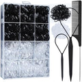 YGDZ Elastic Hair Ties, 1500 PCS Clear Rubber Bands for Hair, Black Hair Ties, Mini Elastics Bands, Ponytail Holders, Christmas Stuffers Xmas Gift, Hair Accessories for Girl, Toddler, Kids, Women by YGDZ