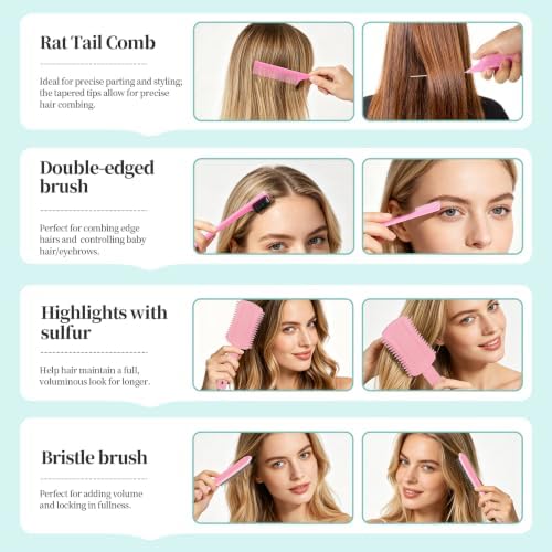 Auhrjomra Curl Defining Brush Pink, Volume Curly Hair Brush for Effortlessly Detangling Shaping and Styling Women's Curls, Waves & Coils, Curly Hair Products, Reduce Frizz - Image 6