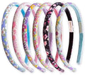 FROG SAC 6 Headbands for Girls - Thin Head Bands for Kids, Toddler Hair Band Accessories, Glitter Mermaid Floral Hairbands, Easter Basket Stocking Stuffers (Pink,Purple,Blue,Black,White) by FROGSAC