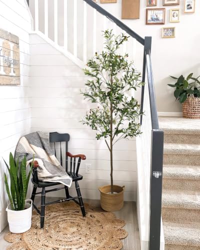 7FT Artificial Olive Tree Indoor Tall Faux with Planter - Image 6