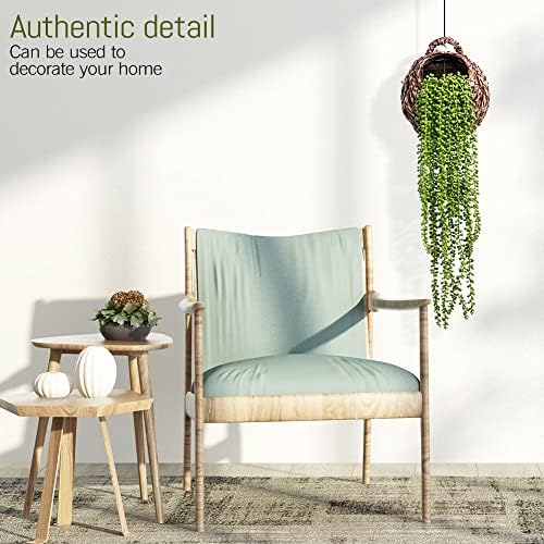 6 Pcs Artificial Succulents Hanging Plants, Fake String of Pearls Greenery Plants, Decoration for Wall, Home, Backdrop, Garden, Indoor and Outdoor - Image 4