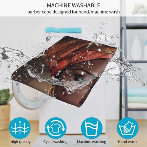 Black Cartoon Dachshund Puppy Dog Home Haircut Apron Cape Hair Salon and Dyeing Styling Cloth for Women/Men - Image 7