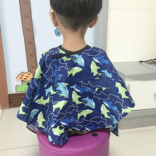 AKOAK Children Cartoon Dolphin Patterned Hair Cut Cap Waterproof Hairdresser Dressing Salon Gown Apron Cloak Cloth for Salon - Image 3