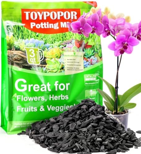 TOYPOPOR Horticultural Charcoal for Indoor Plants (3 Quarts) Hardwood Potting Soil Amendment Helps Improve Drainage for Orchids, Succulent, Cactus, Terrariums, and Gardening by TOYPOPOR