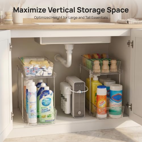 Vtopmart 2 Pack Larger Higher Pull Out Under Sink Organizer (M-Higher) - Image 4